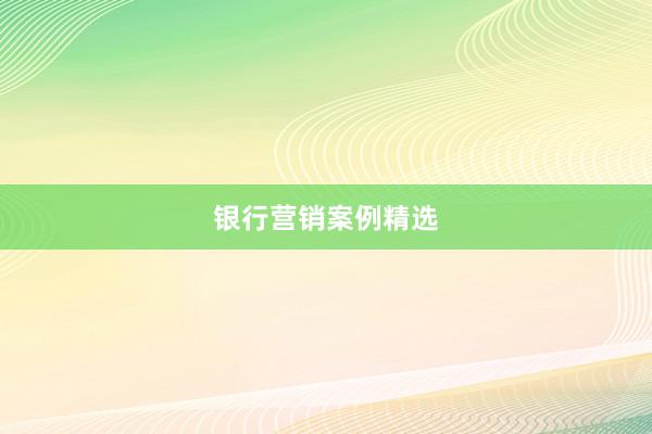 银行营销案例精选